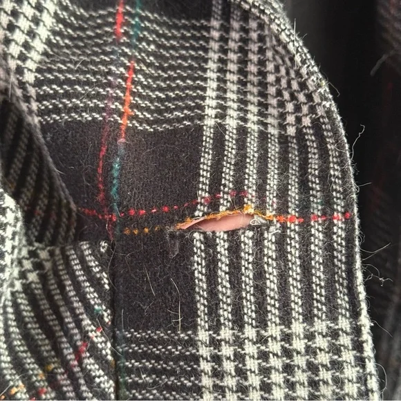Vintage Plaid Open Front Oversize Blazer - Picture 3 of 3